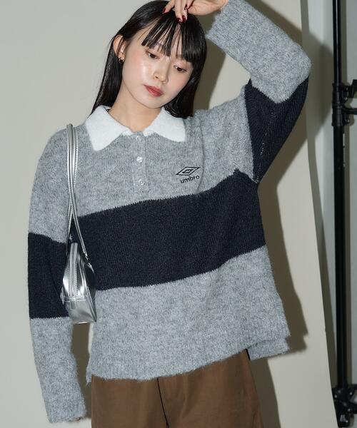 엄브로 X PUBLUX 여성 빅 라고 폴로 니트 25AW 3259394400005