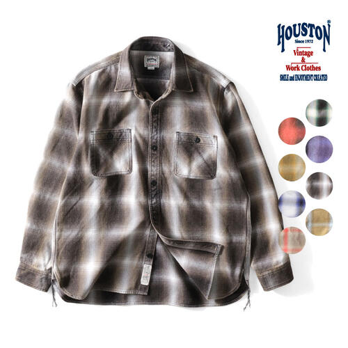 휴스턴 HOUSTON 빈티지 옴브레 체크 비엘라 긴팔 셔츠 25aw 41252VW