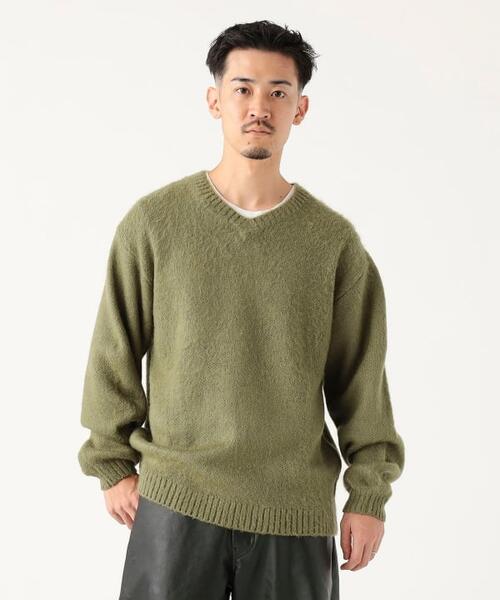B MING by BEAMS 빔즈 X TOWN CRAFT 샤기 브이넥 니트 92-15-0391-049
