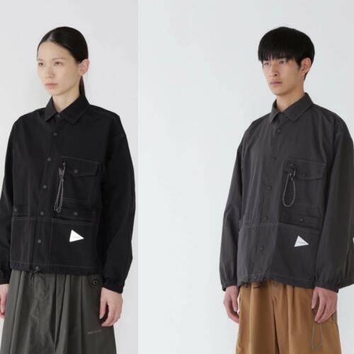 앤드원더 셔츠 재킷 crinkled nylon shirts jacket 25aw