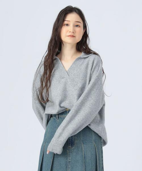 빔즈 하트 여성 스키퍼 칼라 니트 풀오버 43-15-0334-646