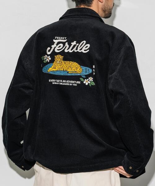 프릭스스토어 릴렉스핏 백 자수 코듀로이 집업 블루종 재킷 25AW 1251248900737