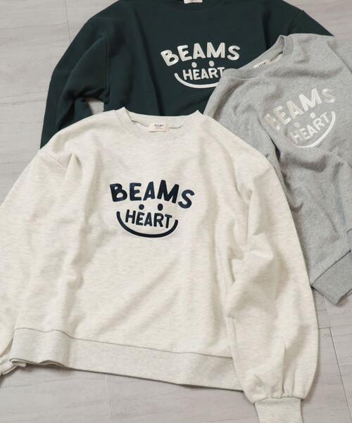 빔즈 하트 스마일 엠블럼 로고 스웨트 티 여성 맨투맨 43-13-0030-443