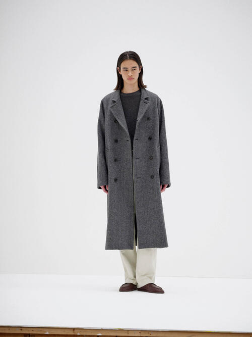 오라리 남성 코트 SHETLAND WOOL DOUBLE CLOTH COAT 25AW