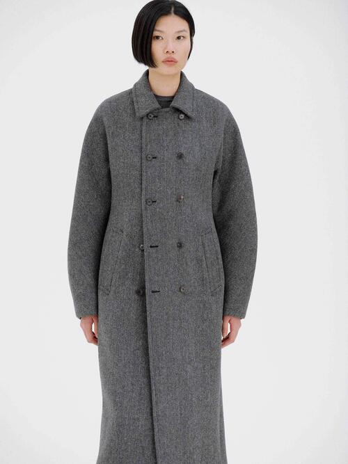 오라리 여성 코트 SHETLAND WOOL DOUBLE CLOTH COAT 25AW
