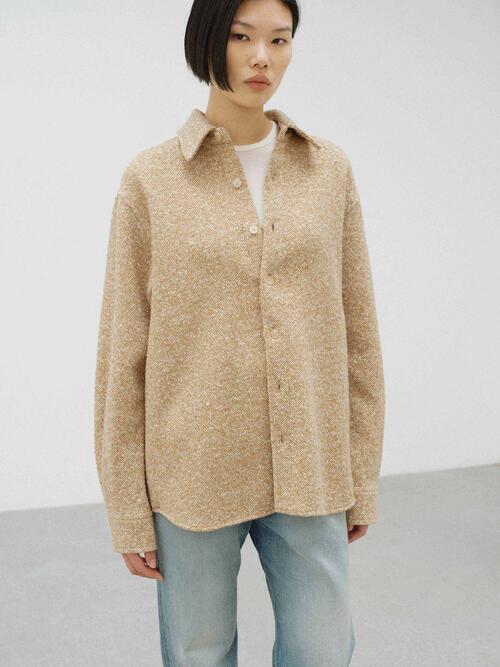 오라리 여성 재킷 HOMESPUN TWEED SHIRT BLOUSON 25AW