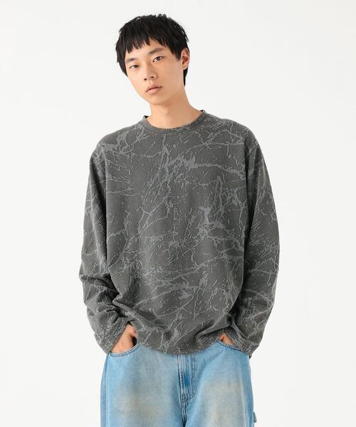 빔즈 스플래시 자카드 긴팔 티 빈티지 마블 11-14-0529-147