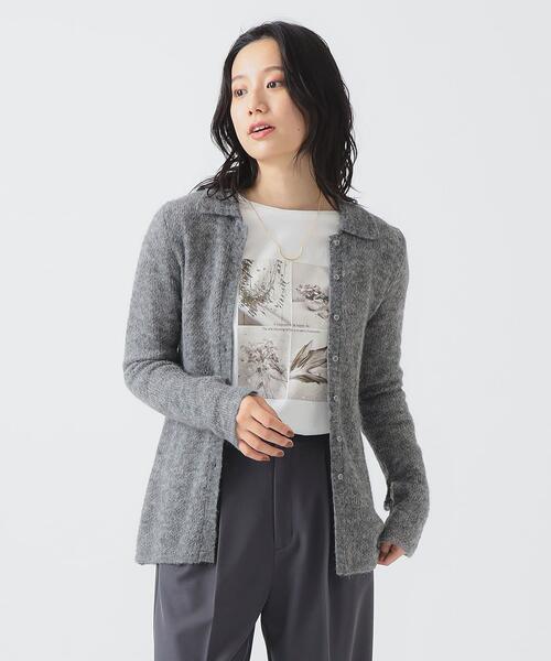 B MING by BEAMS 빔즈 여성 모헤어 폴로 니트 가디건 25AW 93-15-0829-353