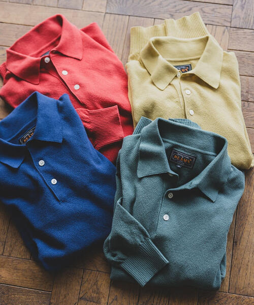 빔즈 플러스 피케 긴팔 티 Knit Polo Pique 14G 25AW 38-12-0038-156