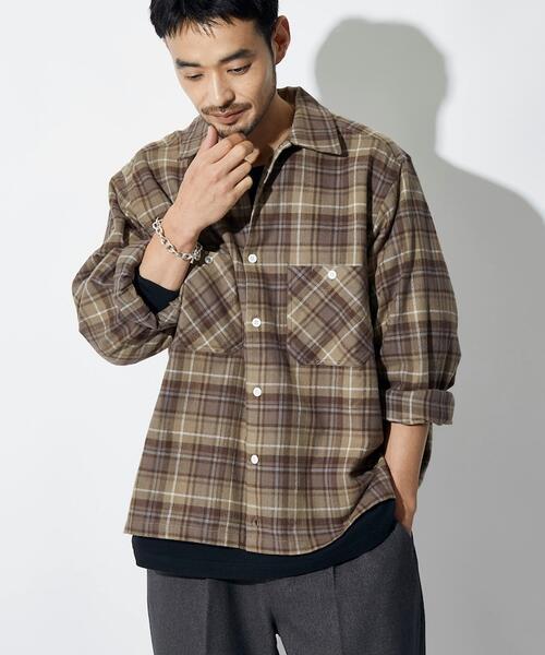 프릭스스토어 X RED KAP 플란넬 크롭 긴팔 워크 셔츠 체크 25AW 1001311600002