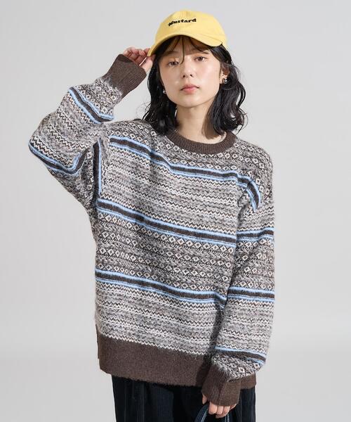 프릭스스토어 멀티 패턴 니트 풀오버 여성 25AW 1132248902983