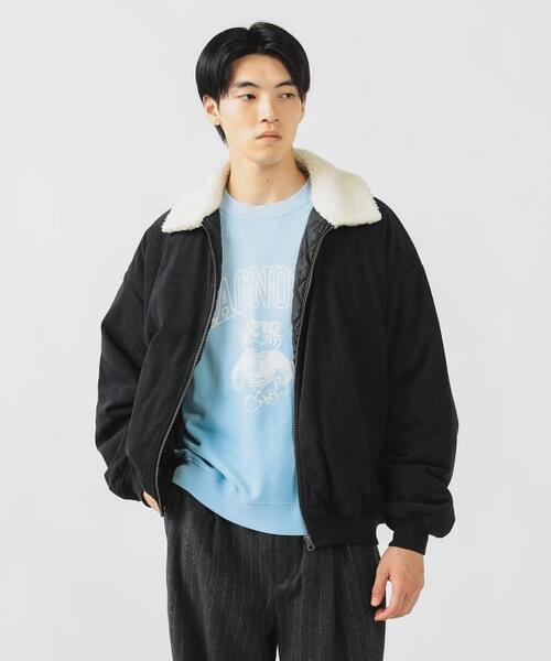 빔즈 하트 칼라 보아 코듀로이 재킷 퀼팅 블루종 42-18-0125-147 25AW