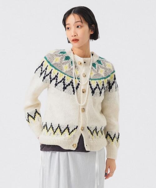 빔즈 보이 핸드 노르딕 니트 울 가디건 여성 25AW 13-15-0164-743