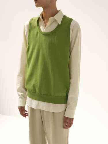 오라리 남성 조끼 SUPER HIGH GAUGE COTTON KNIT TANK 24SS