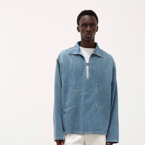 오라리 남성 SELVEDGE FADED LIGHT DENIM P/O SHIRT 24SS