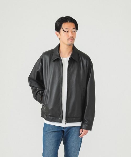 빔즈 양 가죽 지퍼 블루종 재킷 점퍼 11-18-0863-202