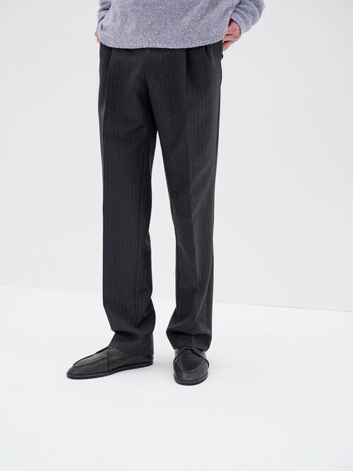 오라리 남성 바지 BLUEFACED WOOL TWO-TUCK SLACKS 25AW