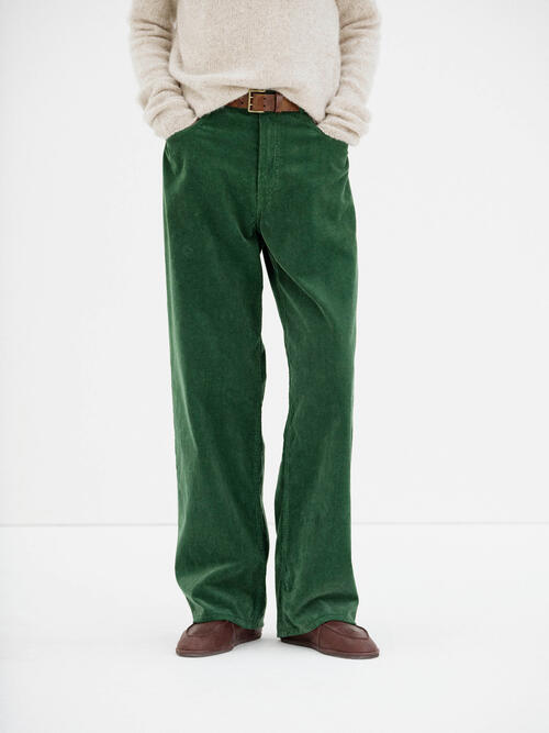 오라리 남성 바지 PIGMENT DYED FINX CORDUROY WIDE 5P PANTS 25AW