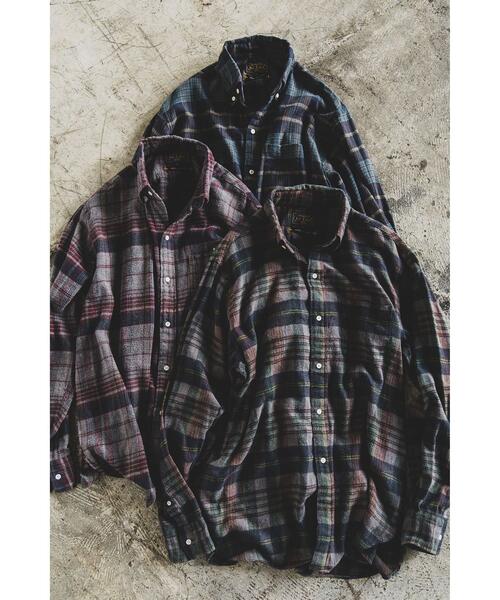 빔즈 플러스 버튼다운 클래식핏 인디언 플란넬 체크 오버다이 긴팔 셔츠 25AW 38-11-1667-139