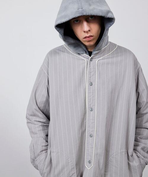 빔즈 베이스볼 스트라이프 셔츠 와이드 긴팔 25AW 11-11-1246-803