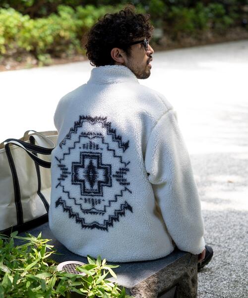 프릭스스토어 X 펜들턴 리버시블 보아 플리스 점퍼 블루종 25AW 1051264500041