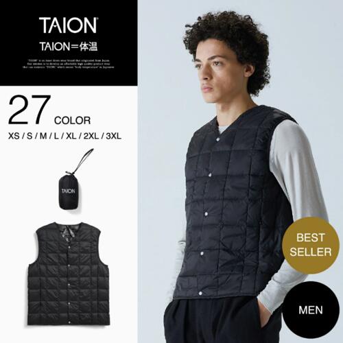 타이온 V넥 버튼 이너 다운 베스트 남성 패딩 조끼 TAION-001