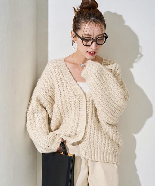 프릭스스토어 니트 가디건 여성 와이드 핸드니트 25AW 1334248900393