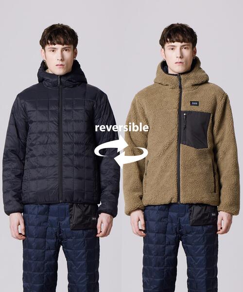 타이온 마운틴 리버시블 다운 보아 플리스 후드 점퍼 재킷 TAION-R106MB