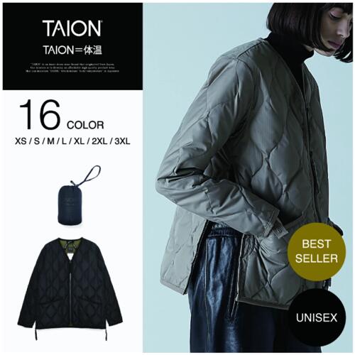 타이온 밀리터리 브이넥 지퍼 다운 재킷 경량 패딩 점퍼 TAION-101ZML-1