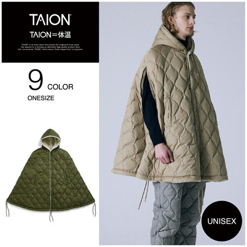 타이온 밀리터리 다운 패딩 케이프 망토 판초 TAION-CPML-1