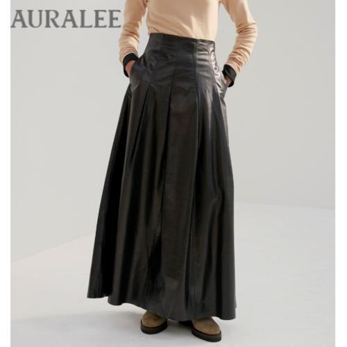 오라리 여성 가죽 스커트 LIGHT COW LEATHER SKIRT 23AW