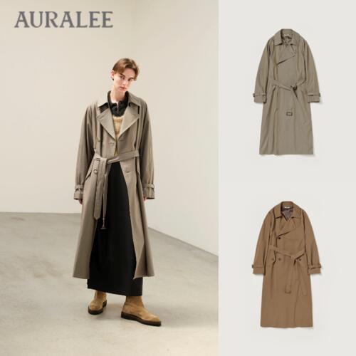 오라리 여성 코트 WASHED FINX CHAMBRAY TRENCH COAT 23AW