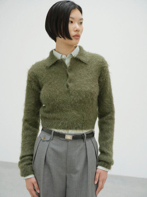 오라리 여성 니트 BRUSHED SUPER KID MOHAIR KNIT POLO 25AW