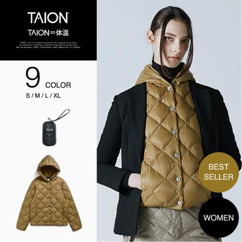 타이온 여성 후드 이너 다운 재킷 패딩 점퍼 TAION-W106BCI