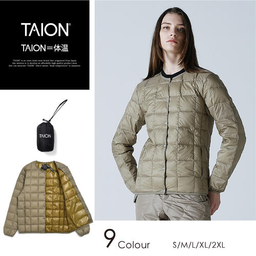 타이온 크루넥 버튼 이너 다운 재킷 점퍼 여성 경량 패딩 TAION-W104OS