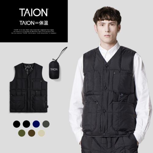 타이온 패딩 조끼 워크 브이넥 버튼 다운 TAION-001BWK