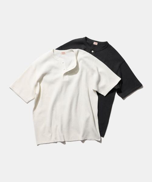 빔즈 플러스 X Healthknit 허니컴 써멀 헨리넥 반팔 티 38-04-0108-875