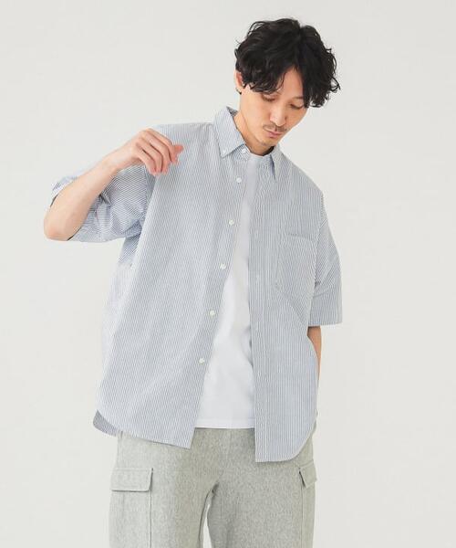 빔즈 와이드 반팔 버튼 다운 셔츠 11-01-0575-301