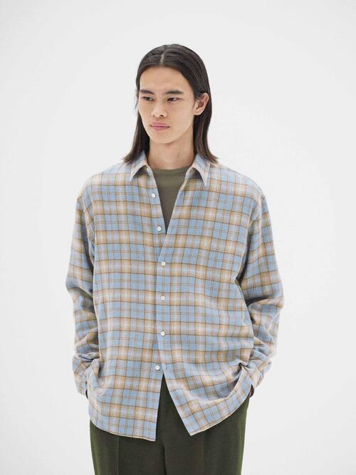 오라리 남성 셔츠 AIRY WOOL CHECK SHIRT 25AW