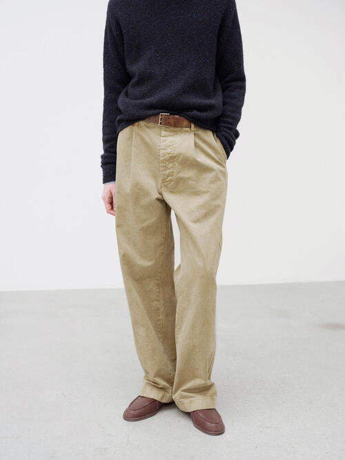 오라리 남성 바지 PRODUCT DYED FINX CHINO ONE-TUCK PANTS 25AW