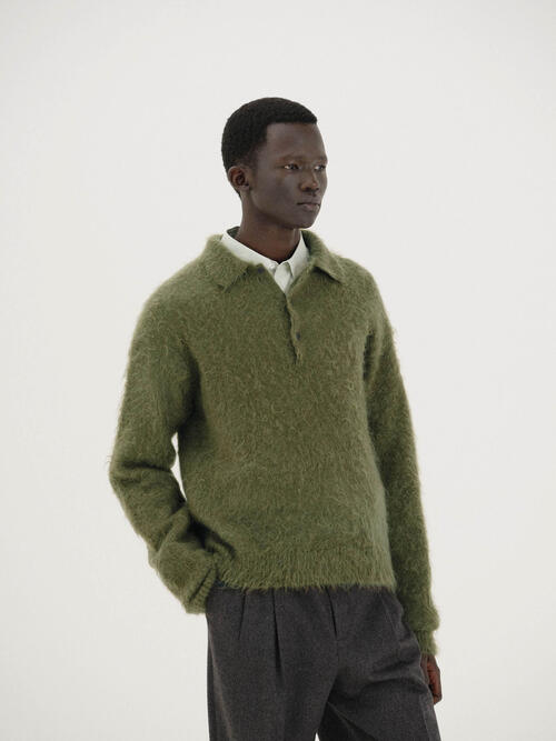 오라리 남성 니트 BRUSHED SUPER KID MOHAIR KNIT P/O 25AW