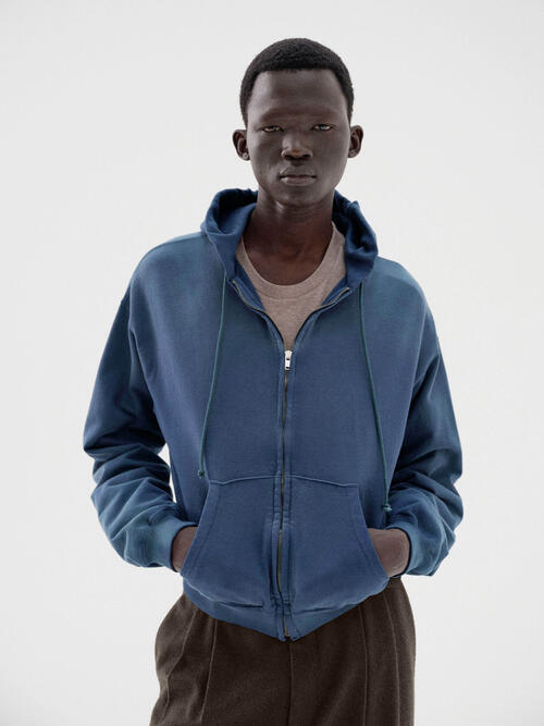 오라리 남성 후드 집업 PRODUCT DYED PIMA LIGHT SWEAT ZIP PARKA 25AW