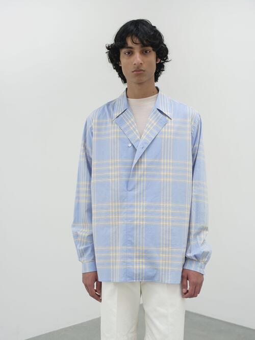 오라리 남성 셔츠 WASHED FINX TYPEWRITER CHECK P/O SHIRT