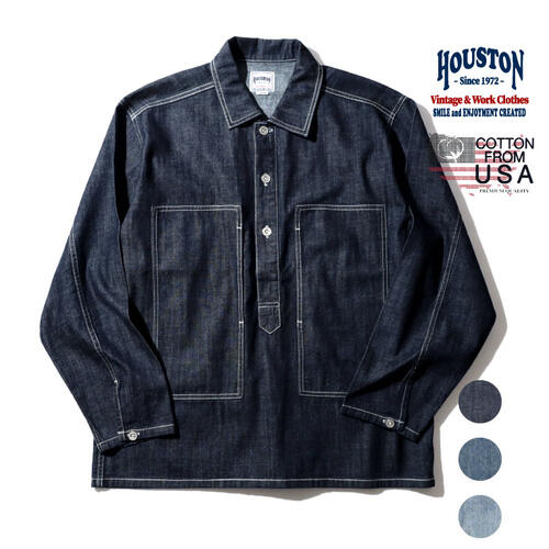 휴스턴 HOUSTON USA COTTON 데님 풀오버 셔츠 청남방 40696