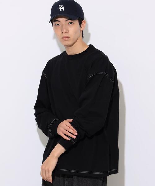 빔즈 하트 스티치 콤비 긴팔 티 42-14-0073-639