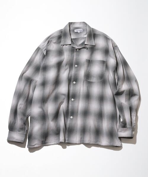 카우람 옴브레 체크 셔츠 Magazine Pocket Open Collar Shirt 25AW 1002390900009