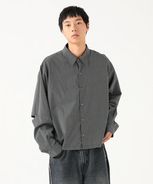 빔즈 와이드 쇼트 슬릿 긴팔 셔츠 스트라이프 11-11-1250-803 25AW