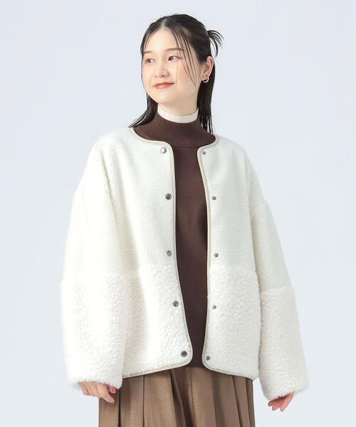 빔즈 하트 여성 보아 플리스 뽀글이 블루종 점퍼 재킷 25AW 43-18-0102-152