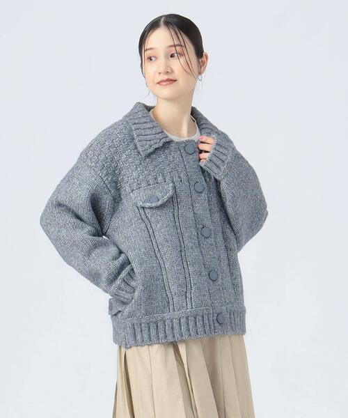 빔즈 하트 G 니트 블루종 가디건 여성 25AW 43-18-0101-138