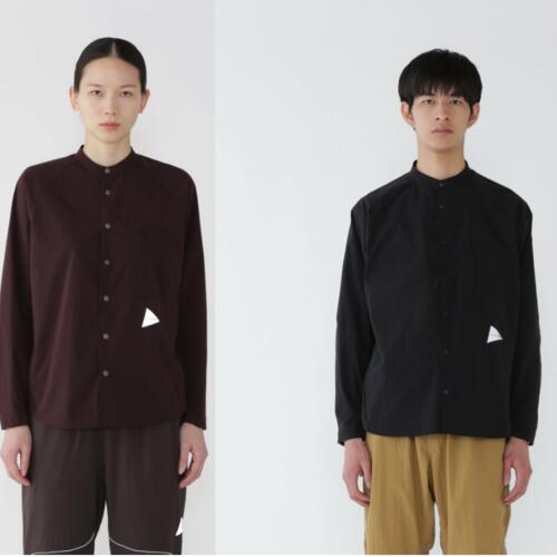 앤드원더 셔츠 fleece base band collar shirt 25aw
